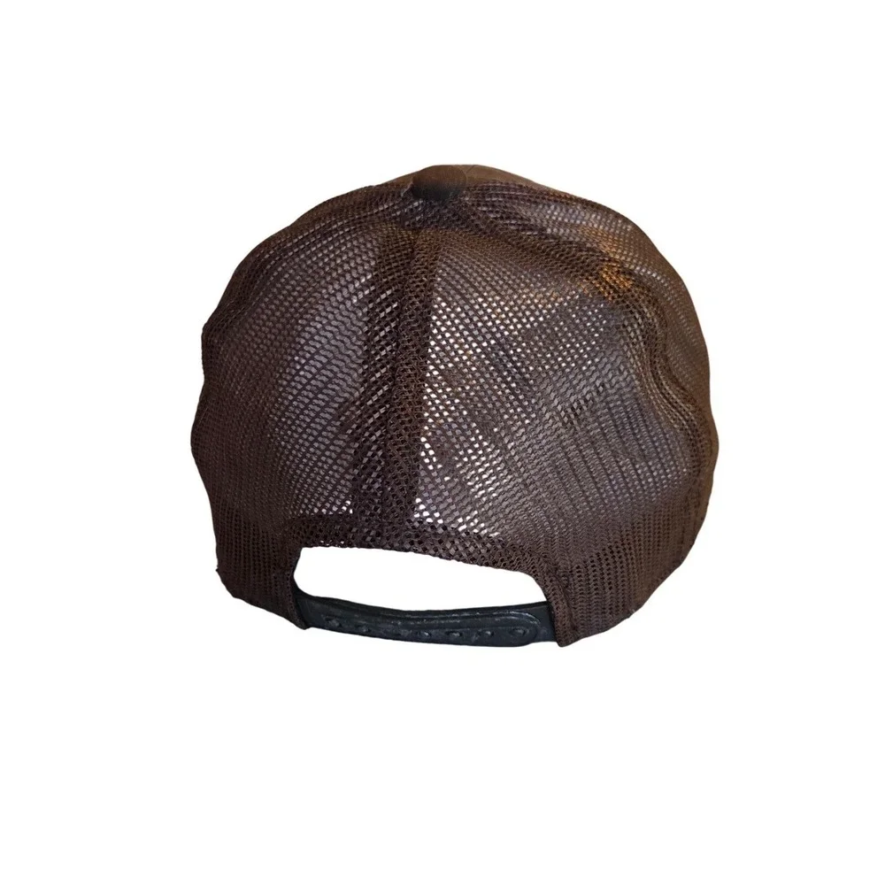 Bass Pro Shops‎ Distressed SnapbackTrucker Hat Gone Fishing Brown Mesh Cap